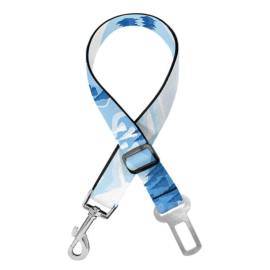 Skiing Mountain Print Dog Seat Belt