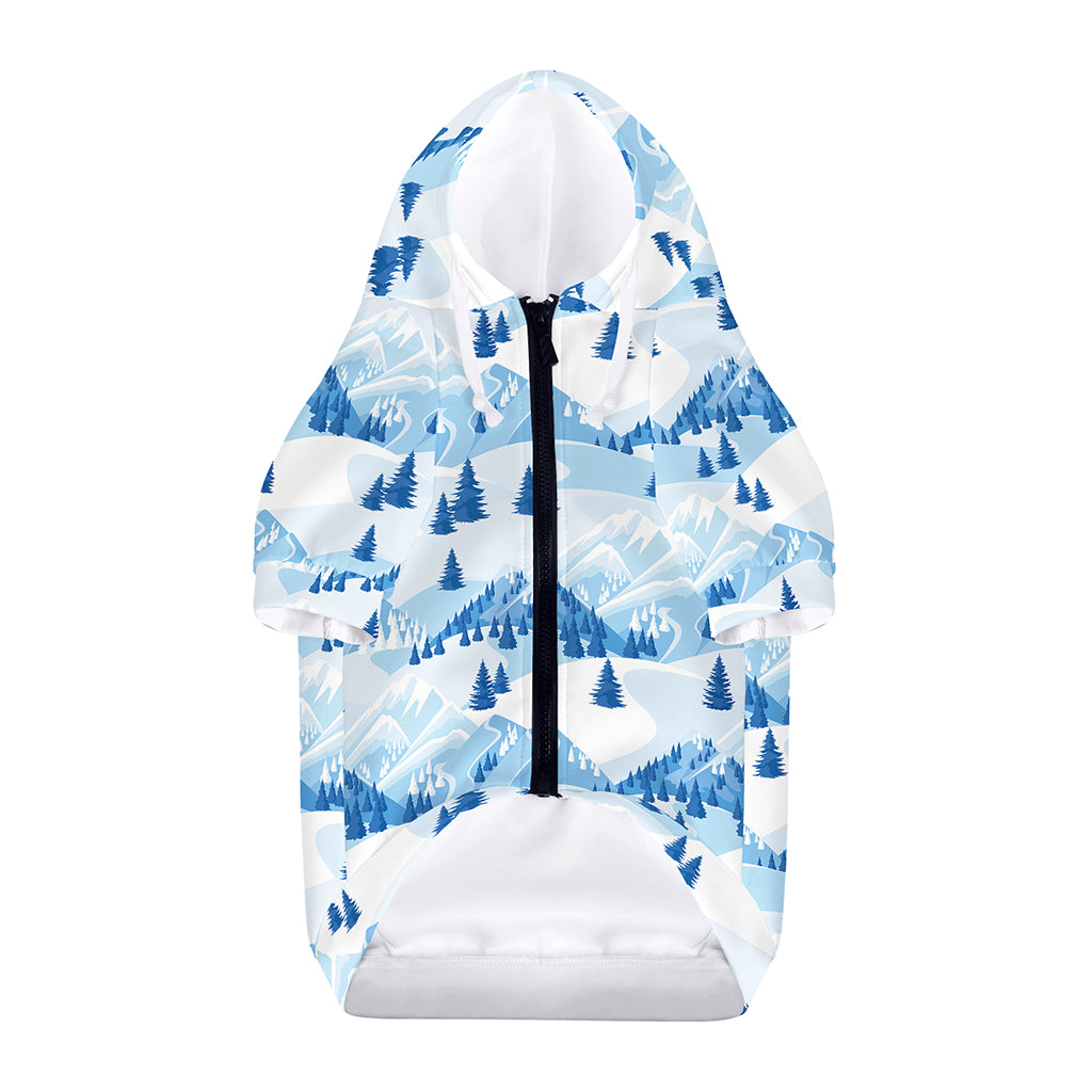 Skiing Mountain Print Dog Zip Up Hoodie