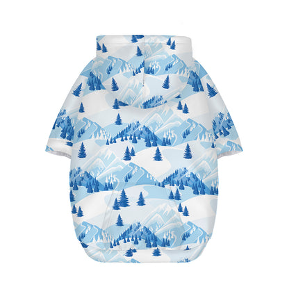 Skiing Mountain Print Dog Zip Up Hoodie