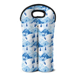 Skiing Mountain Print Double Neoprene Wine Tote