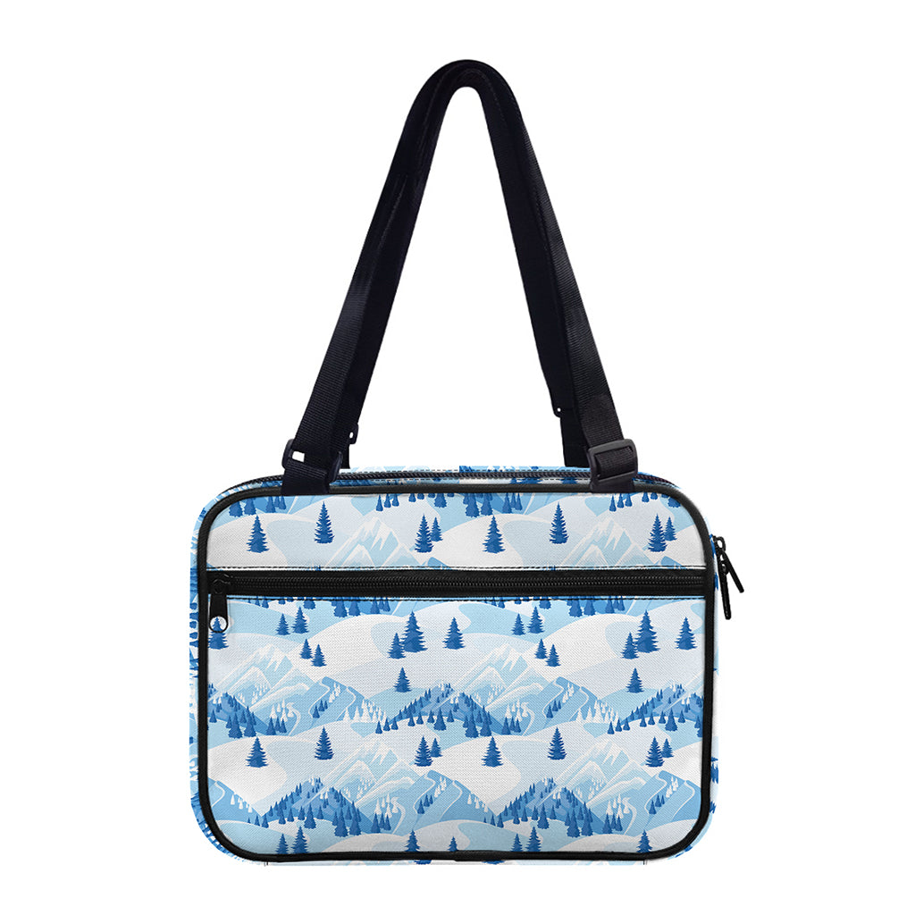 Skiing Mountain Print Double Strap Bible Bag