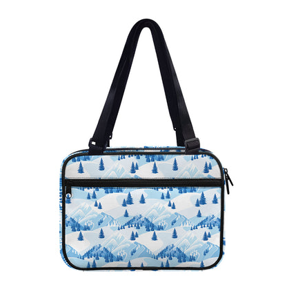 Skiing Mountain Print Double Strap Bible Bag