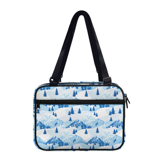 Skiing Mountain Print Double Strap Bible Bag