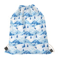 Skiing Mountain Print Drawstring Bag