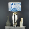 Skiing Mountain Print Drum Lamp Shade