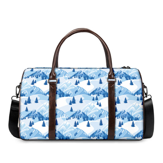 Skiing Mountain Print Duffle Bag