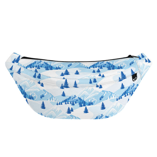 Skiing Mountain Print Fanny Pack