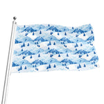 Skiing Mountain Print Flag