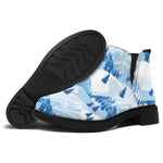 Skiing Mountain Print Flat Ankle Boots