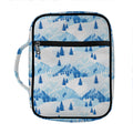 Skiing Mountain Print Front Pocket Bible Bag