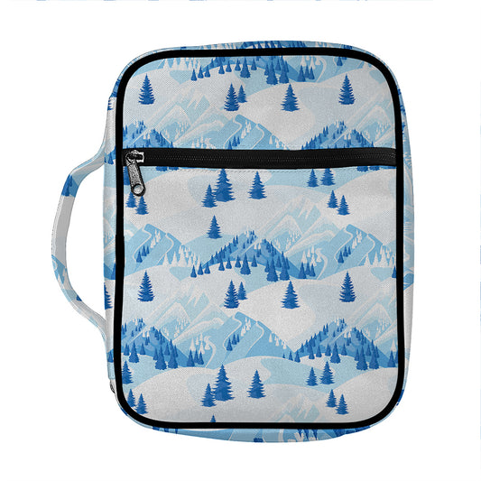 Skiing Mountain Print Front Pocket Bible Bag