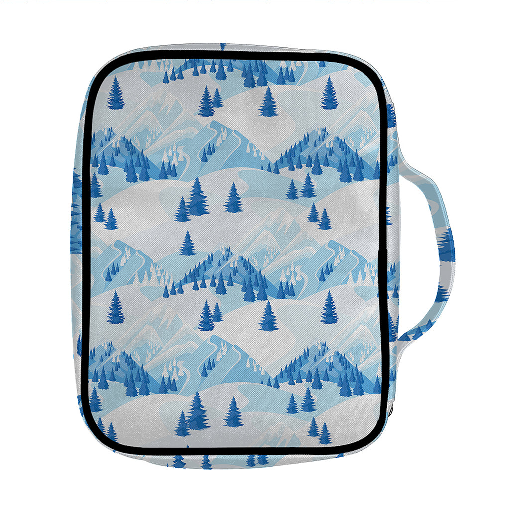 Skiing Mountain Print Front Pocket Bible Bag