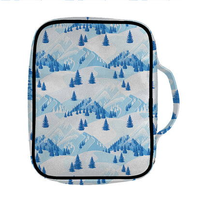 Skiing Mountain Print Front Pocket Bible Bag