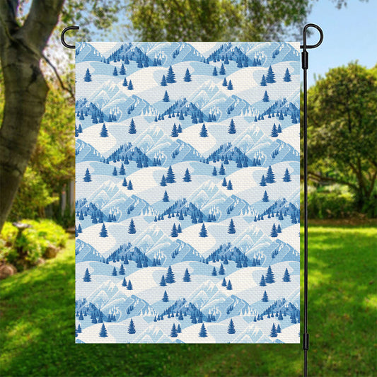 Skiing Mountain Print Garden Flag