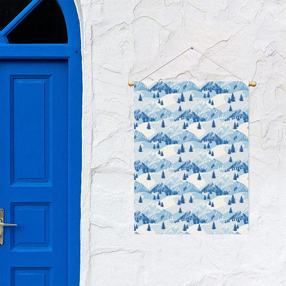 Skiing Mountain Print Garden Flag
