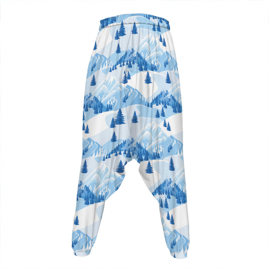 Skiing Mountain Print Hammer Pants