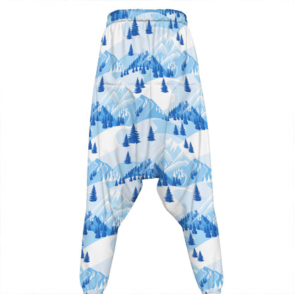 Skiing Mountain Print Hammer Pants