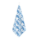 Skiing Mountain Print Hand Towel