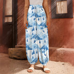 Skiing Mountain Print Harem Pants