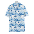 Skiing Mountain Print Hawaiian Shirt