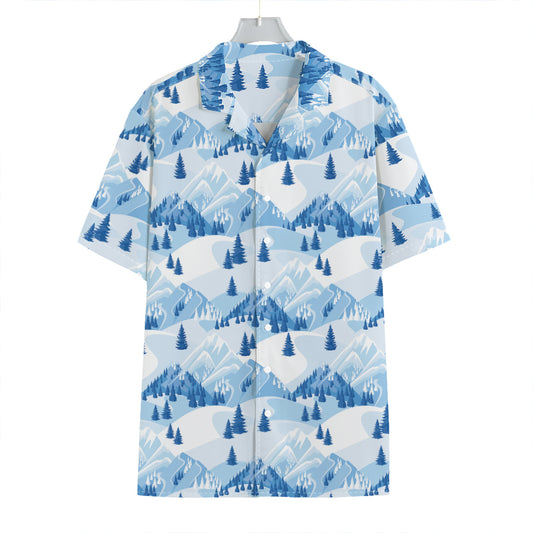 Skiing Mountain Print Hawaiian Shirt