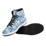 Skiing Mountain Print High Top Leather Sneakers