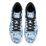 Skiing Mountain Print High Top Leather Sneakers