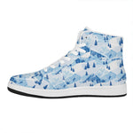 Skiing Mountain Print High Top Leather Sneakers