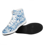 Skiing Mountain Print High Top Leather Sneakers