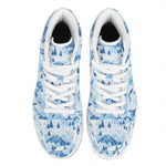 Skiing Mountain Print High Top Leather Sneakers
