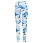 Skiing Mountain Print High-Waisted Pocket Leggings