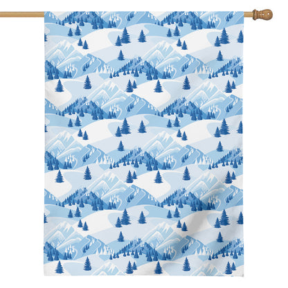 Skiing Mountain Print House Flag
