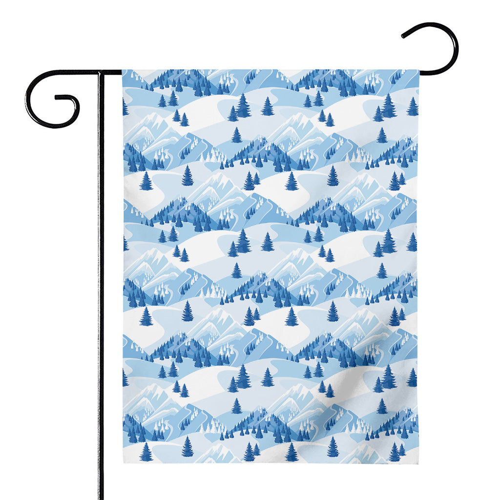 Skiing Mountain Print House Flag