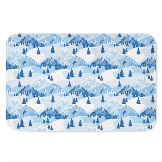 Skiing Mountain Print Indoor Door Mat