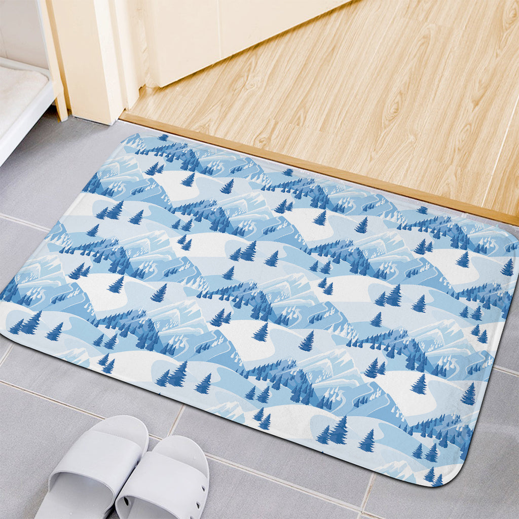 Skiing Mountain Print Indoor Door Mat