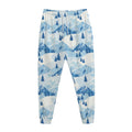 Skiing Mountain Print Jogger Pants