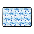 Skiing Mountain Print Kitchen Mat