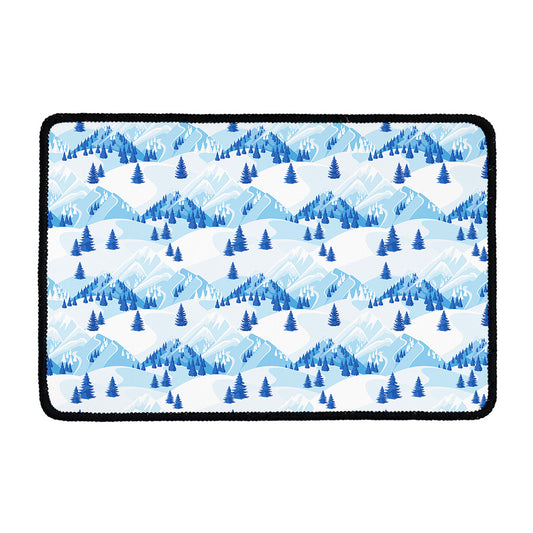 Skiing Mountain Print Kitchen Mat