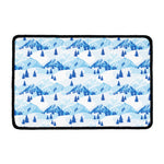Skiing Mountain Print Kitchen Mat
