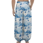 Skiing Mountain Print Lantern Pants