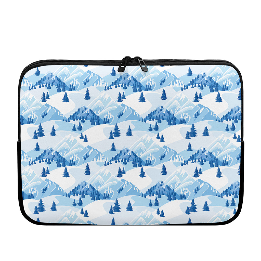 Skiing Mountain Print Laptop Sleeve