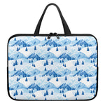 Skiing Mountain Print Laptop Sleeve With Handle