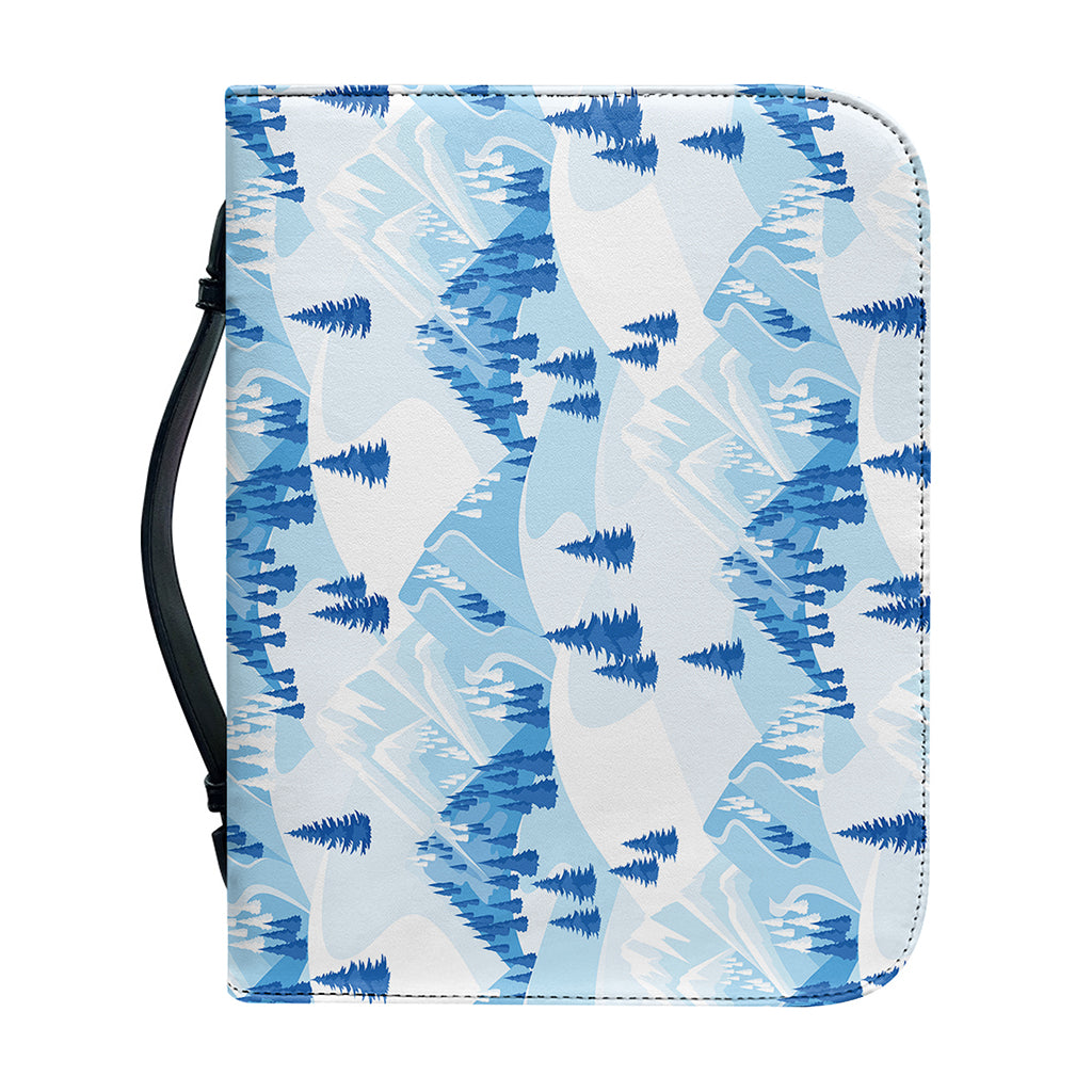Skiing Mountain Print Leather Bible Cover