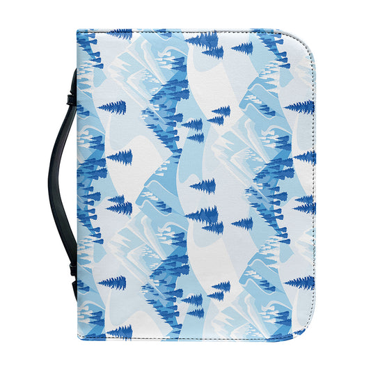 Skiing Mountain Print Leather Bible Cover