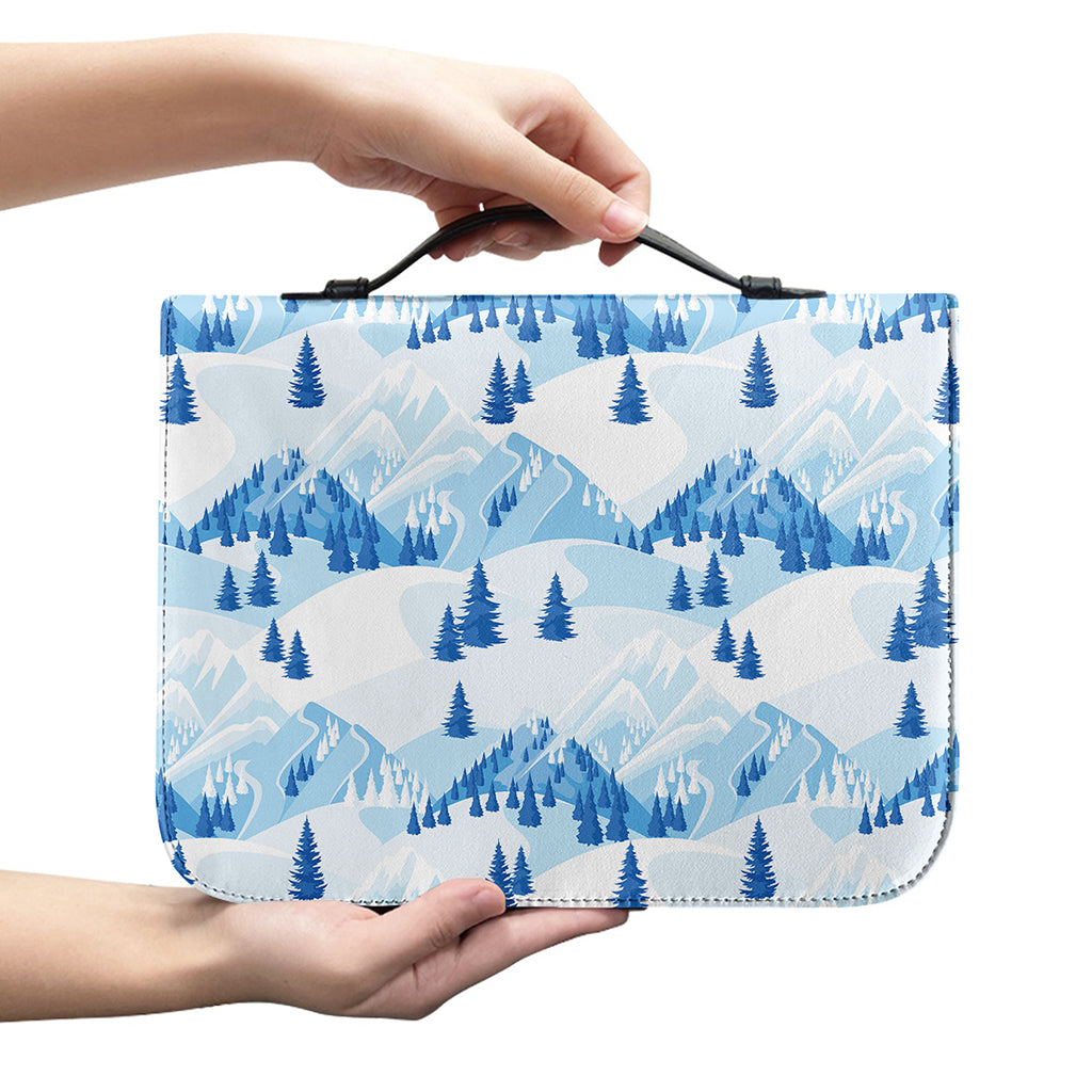 Skiing Mountain Print Leather Bible Cover