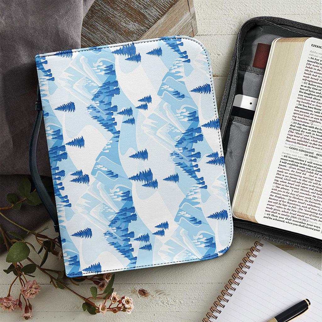 Skiing Mountain Print Leather Bible Cover