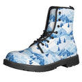 Skiing Mountain Print Lace-Up Boots