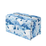 Skiing Mountain Print Leather Tissue Box Cover