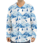 Skiing Mountain Print Long Sleeve Baseball Jersey