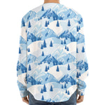 Skiing Mountain Print Long Sleeve Baseball Jersey